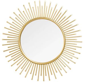 espejo redondo metal dorado
