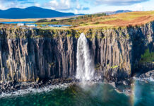 famous Kilt Rock waterfall - Isle of Skye - Scotland.